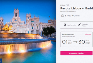 Pacote Hurb para Lisboa e Madri por R$ 5.519