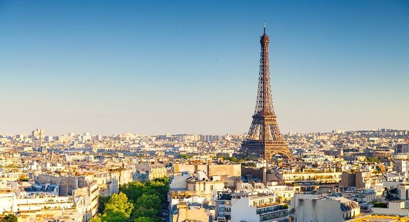 Vista da Torre Eiffel em Paris, França