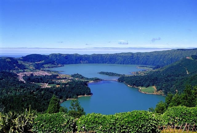 Caldeira das Sete Cidades nos Açores em Portugal