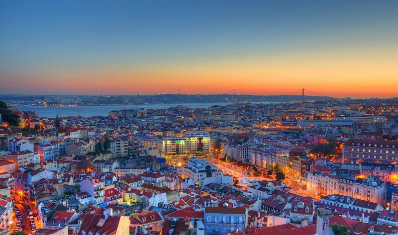 Vista de Lisboa no final da tarde