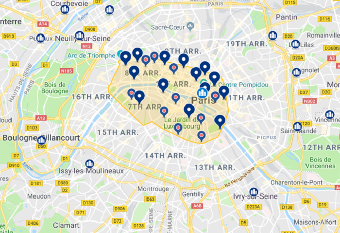 Mapa: onde se hospedar em Paris